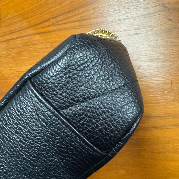 Anna Paola Black Quilted Leather Chain Shoulder Bag with Gold Hardware - Picture 6 of 9